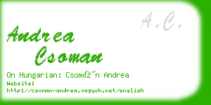 andrea csoman business card